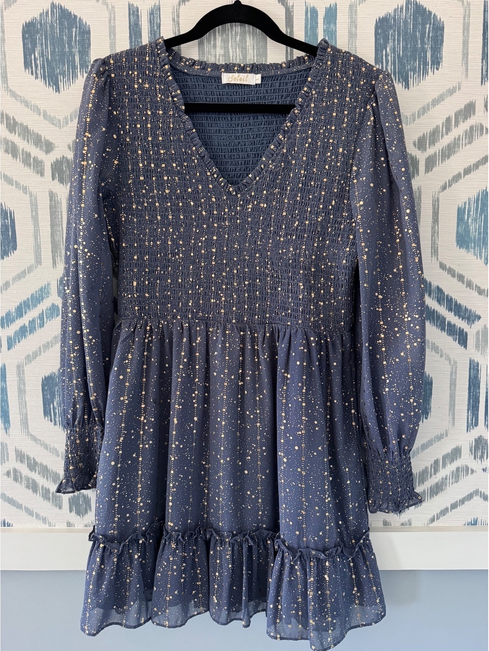 Soleil Metallic Dot Dress